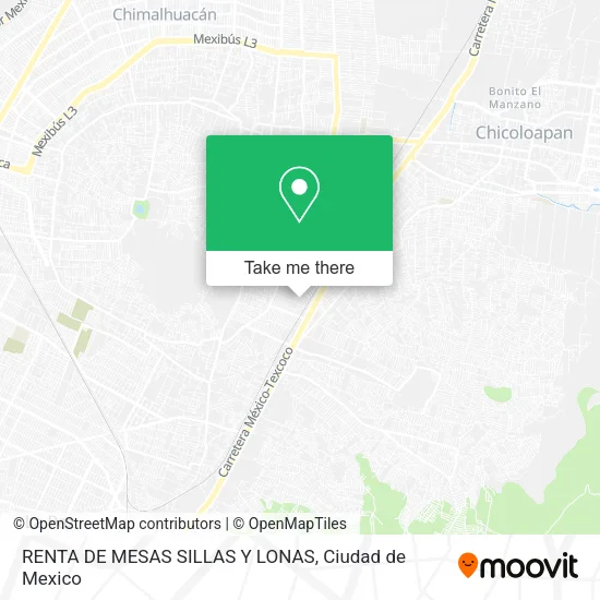 Mapa de RENTA DE MESAS SILLAS Y LONAS