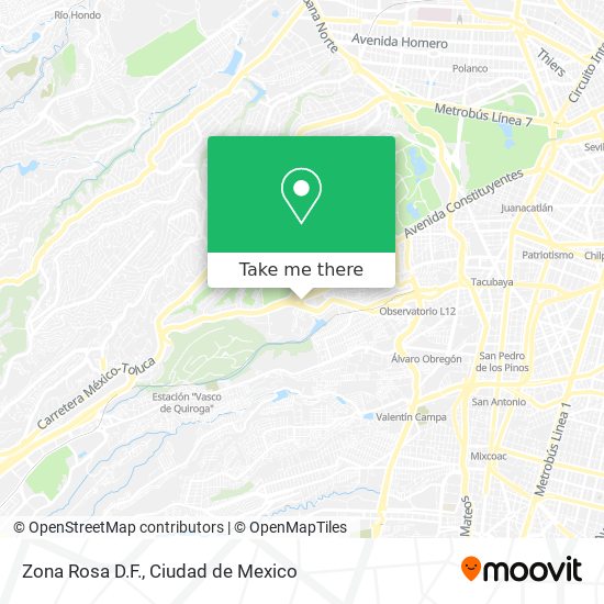 Zona Rosa D.F. map