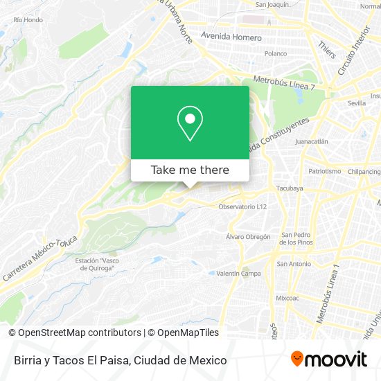 Mapa de Birria y Tacos El Paisa