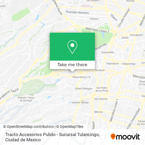 Tracto Accesorios Pulido - Sucursal Tulancingo map