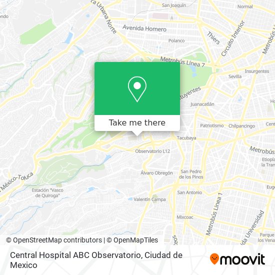 Mapa de Central Hospital ABC Observatorio