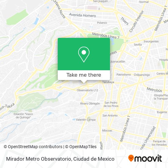 Mirador Metro Observatorio map