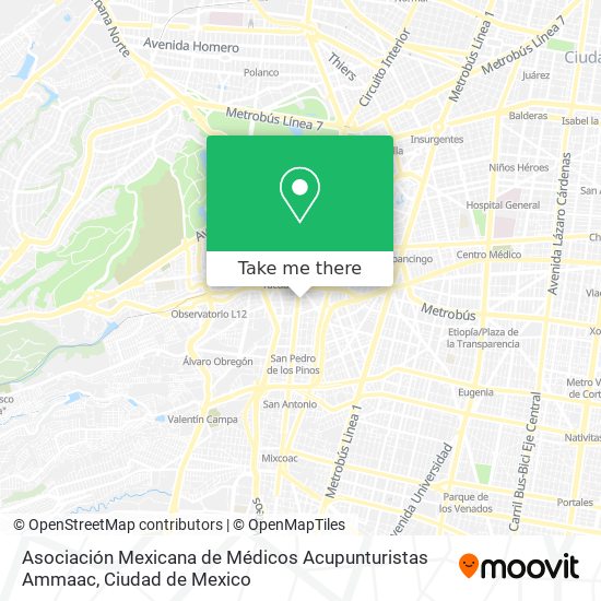 Asociación Mexicana de Médicos Acupunturistas Ammaac map