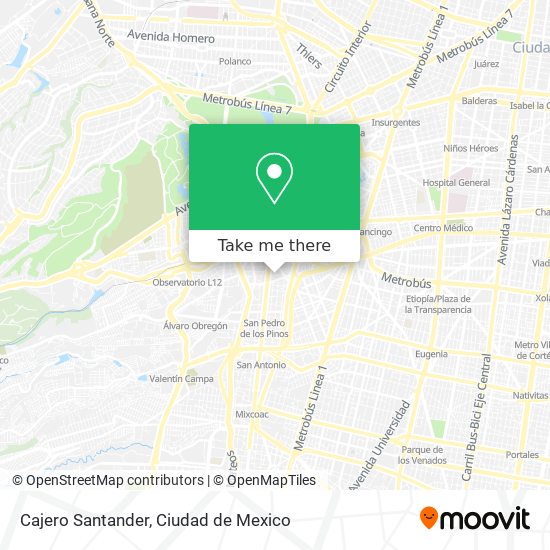 Cajero Santander map