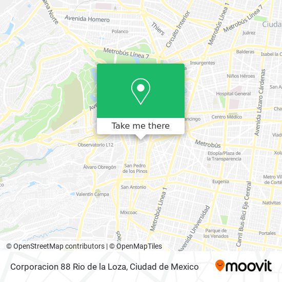 Corporacion 88 Rio de la Loza map
