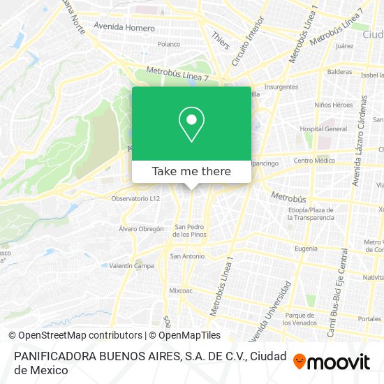 PANIFICADORA BUENOS AIRES, S.A. DE C.V. map
