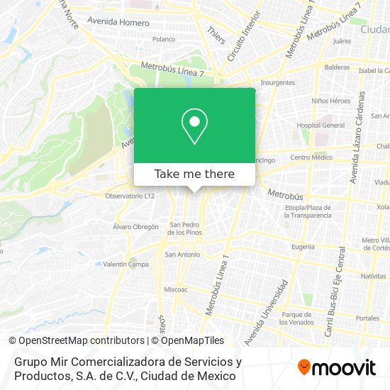 Grupo Mir Comercializadora de Servicios y Productos, S.A. de C.V. map