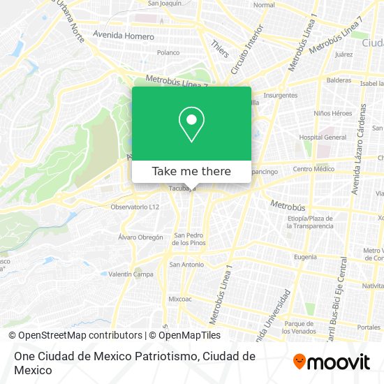 Mapa de One Ciudad de Mexico Patriotismo