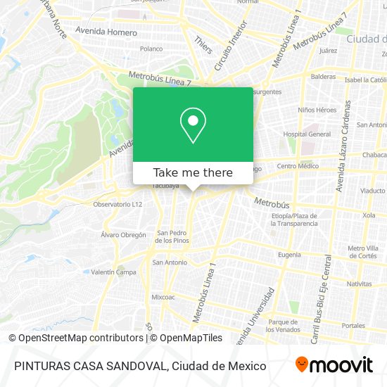 PINTURAS CASA SANDOVAL map