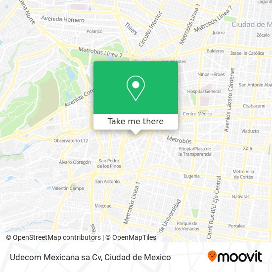 Mapa de Udecom Mexicana sa Cv