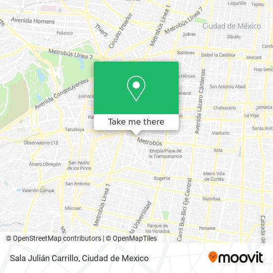 Mapa de Sala Julián Carrillo