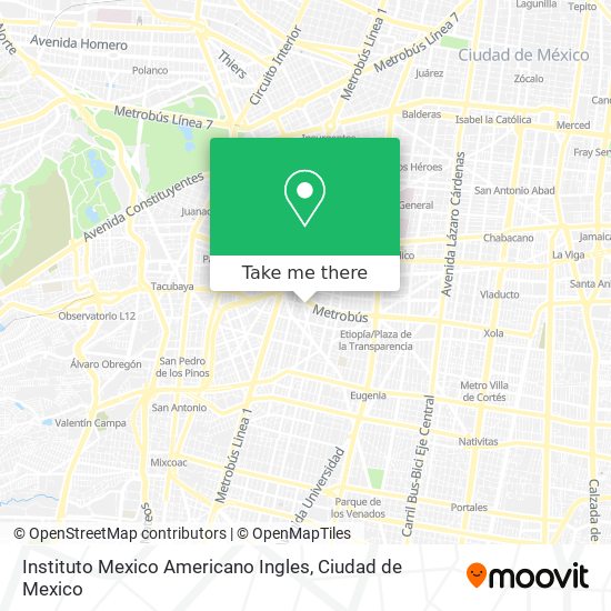 Mapa de Instituto Mexico Americano Ingles