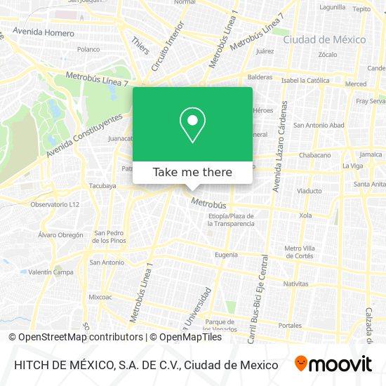 HITCH DE MÉXICO, S.A. DE C.V. map