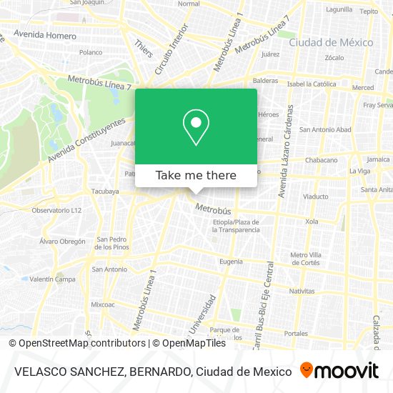 Mapa de VELASCO SANCHEZ, BERNARDO