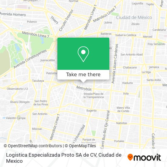 Mapa de Logistica Especializada Proto SA de CV