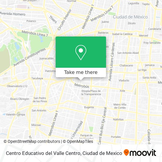 Mapa de Centro Educativo del Valle Centro