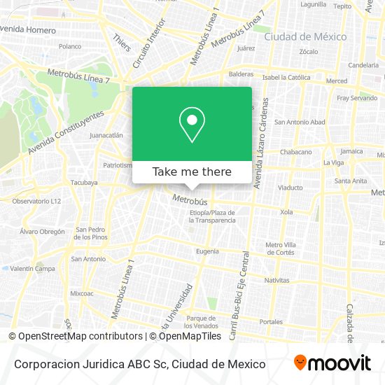 Mapa de Corporacion Juridica ABC Sc