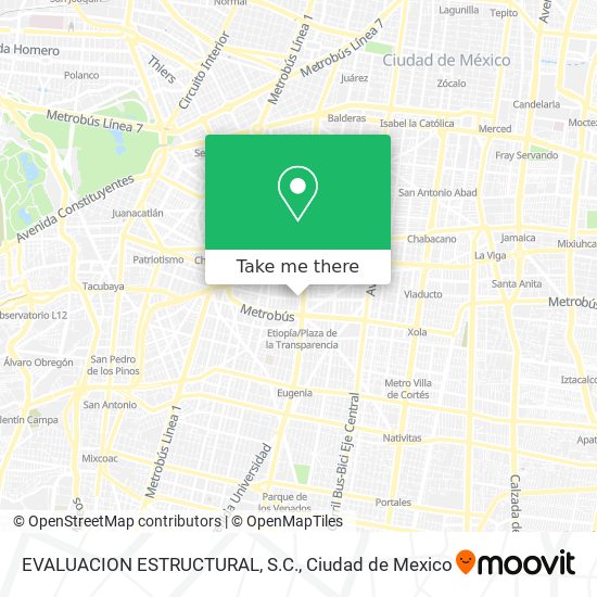 Mapa de EVALUACION ESTRUCTURAL, S.C.