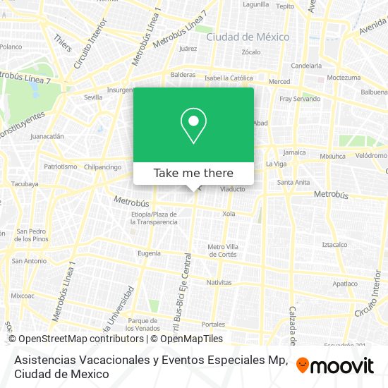 Asistencias Vacacionales y Eventos Especiales Mp map