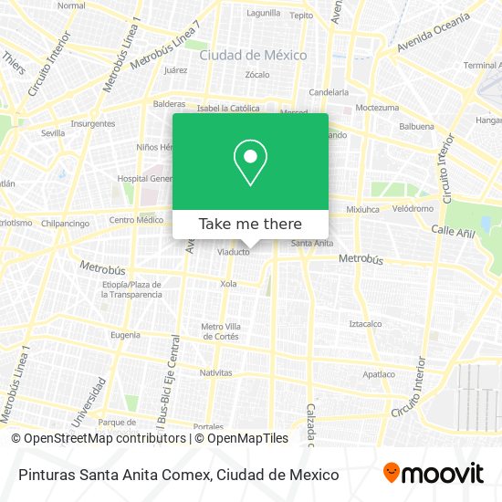 Pinturas Santa Anita Comex map