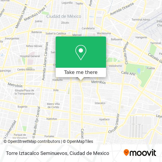 Torre Iztacalco Seminuevos map