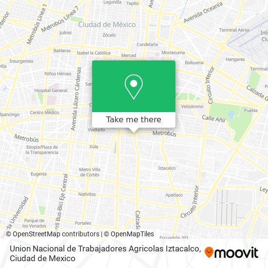 Mapa de Union Nacional de Trabajadores Agricolas Iztacalco