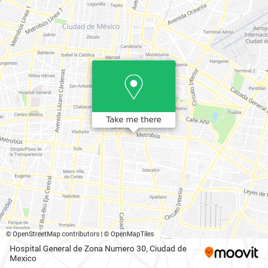 Hospital General de Zona Numero 30 map
