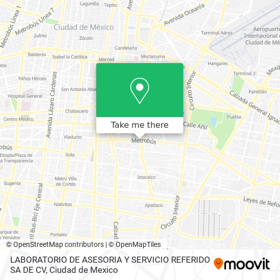 LABORATORIO DE ASESORIA Y SERVICIO REFERIDO SA DE CV map