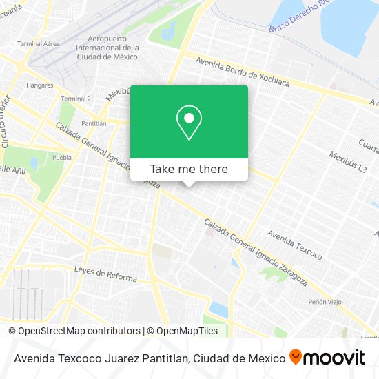 Avenida Texcoco Juarez Pantitlan map