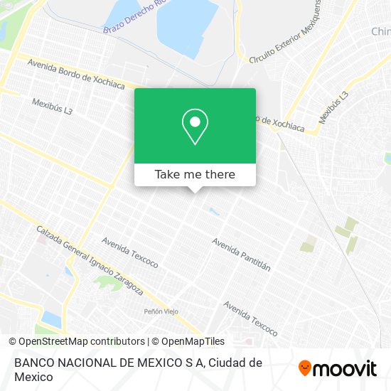 Mapa de BANCO NACIONAL DE MEXICO S A