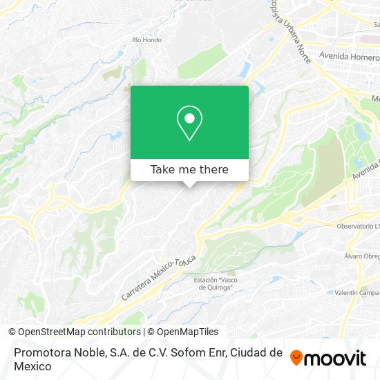 Mapa de Promotora Noble, S.A. de C.V. Sofom Enr