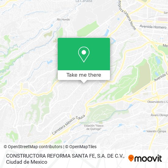 CONSTRUCTORA REFORMA SANTA FE, S.A. DE C.V. map