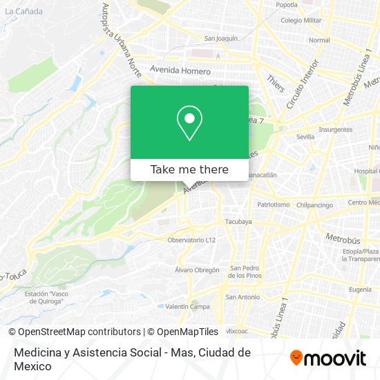 Medicina y Asistencia Social - Mas map