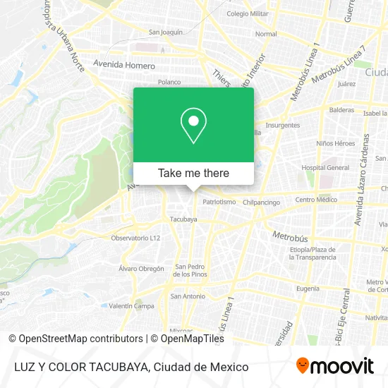 LUZ Y COLOR TACUBAYA map