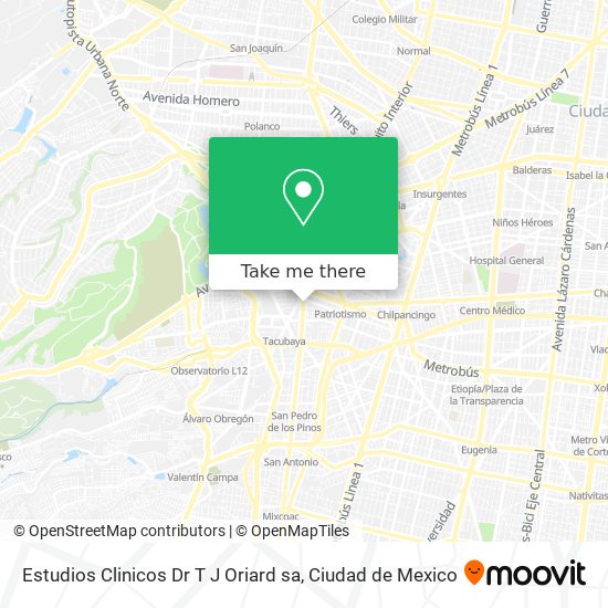 Mapa de Estudios Clinicos Dr T J Oriard sa
