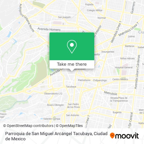 Mapa de Parroquia de San Miguel Arcángel Tacubaya