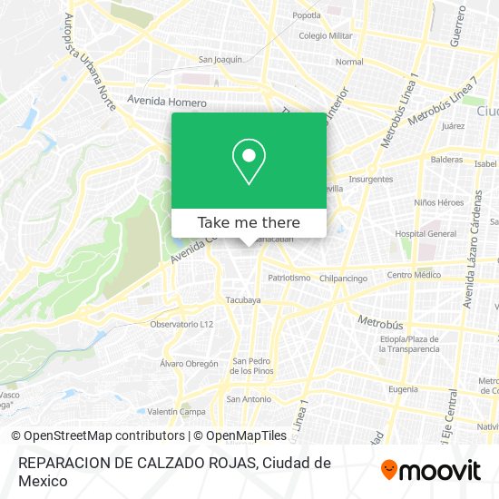 Mapa de REPARACION DE CALZADO ROJAS