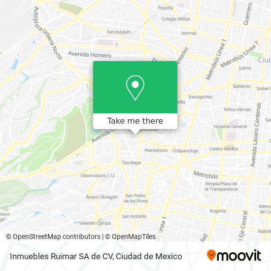 Inmuebles Ruimar SA de CV map