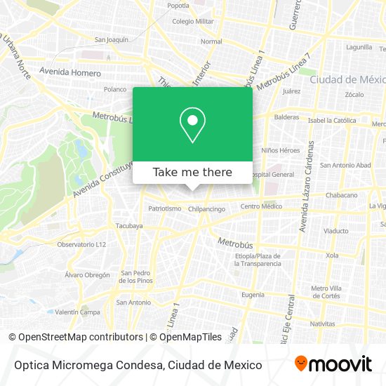 Mapa de Optica Micromega Condesa