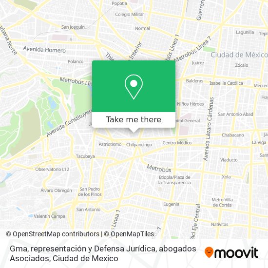 Mapa de Gma, representación y Defensa Jurídica, abogados Asociados