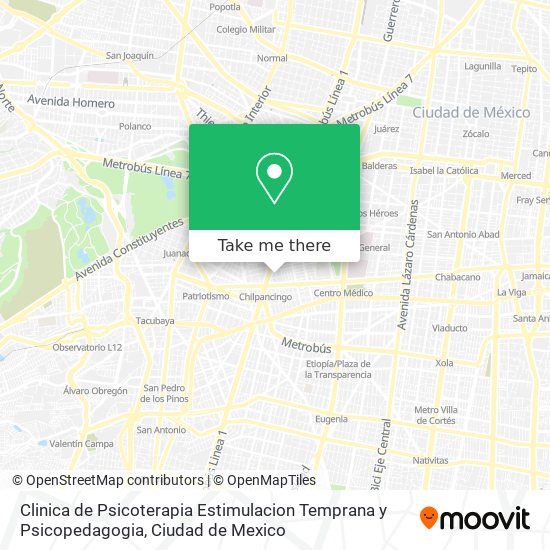 Clinica de Psicoterapia Estimulacion Temprana y Psicopedagogia map