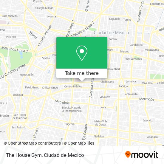 Mapa de The House Gym