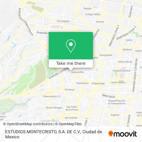 Mapa de ESTUDIOS MONTECRISTO, S.A. DE C.V.