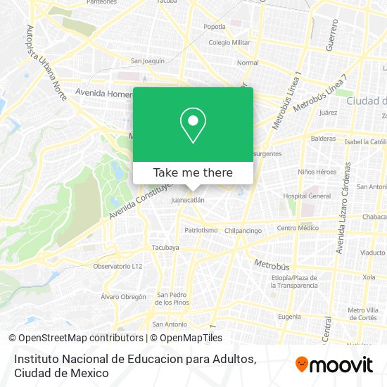 Instituto Nacional de Educacion para Adultos map