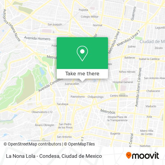 Mapa de La Nona Lola - Condesa