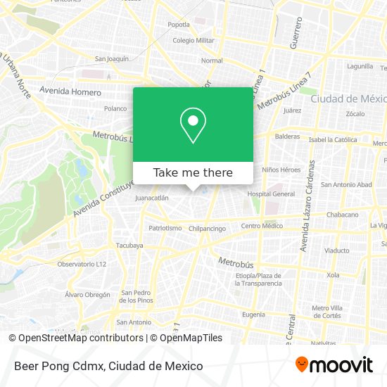 Beer Pong Cdmx map