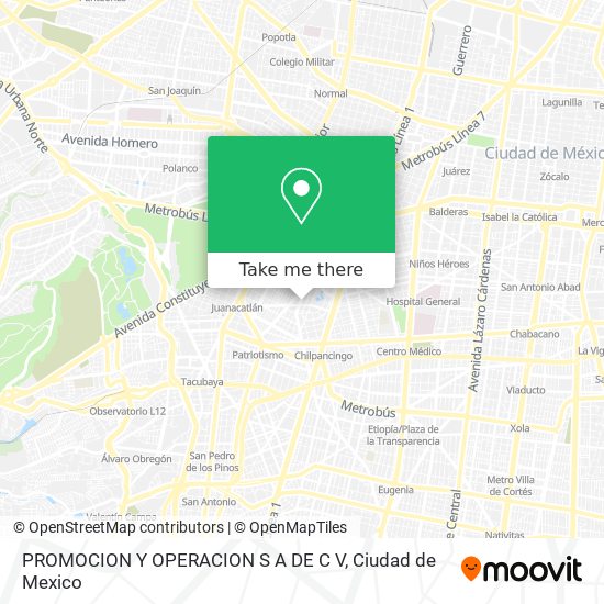 Mapa de PROMOCION Y OPERACION S A DE C V