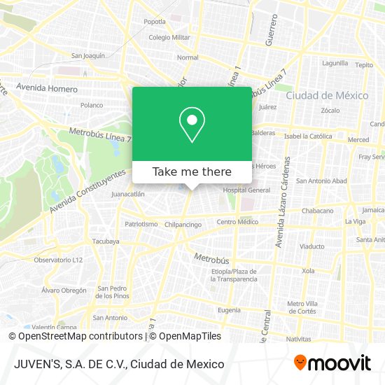 JUVEN'S, S.A. DE C.V. map