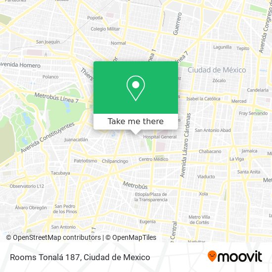 Rooms Tonalá 187 map