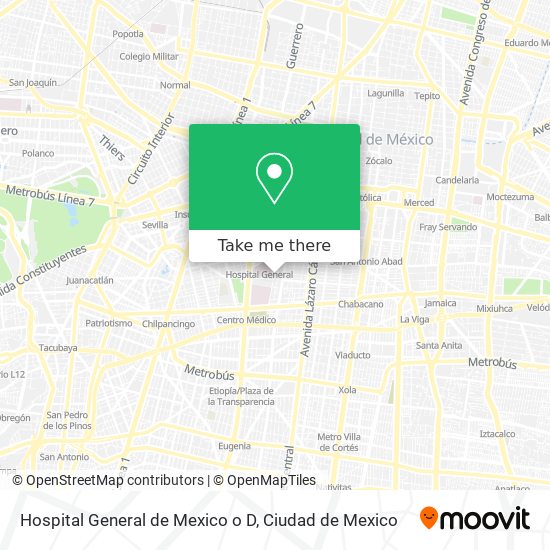 Hospital General de Mexico o D map